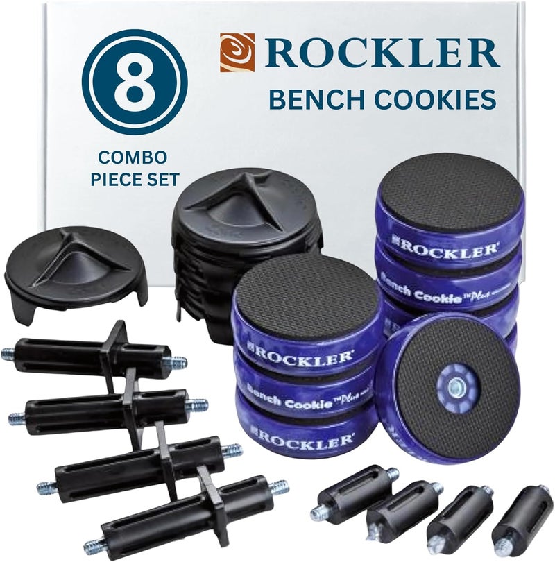 Bench Cookies Work Gripper Master Kit – Cookies for Work Holding, Risers for Clearance, & Cones for Finishing – Connect Bench Cookie Plus for Added Height – Woodworking Kit for Bench System